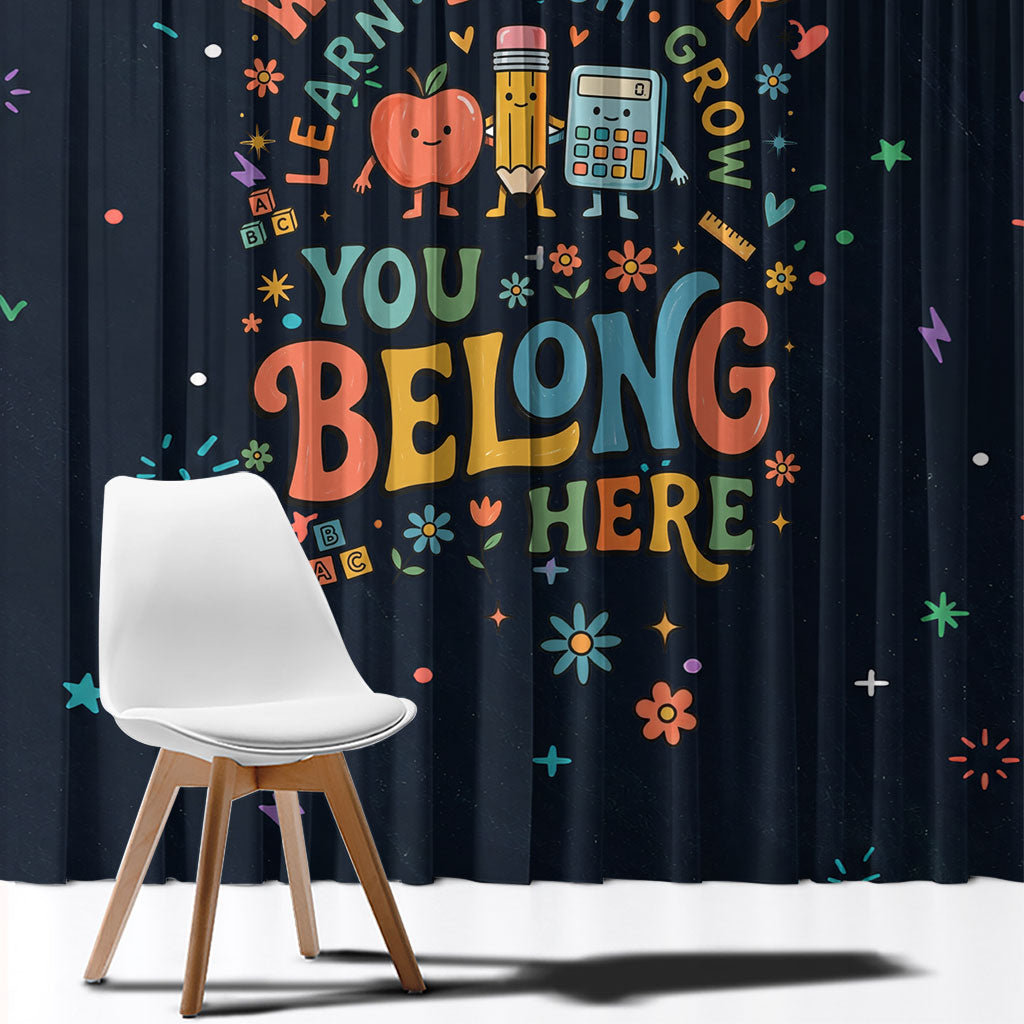 Happy to See Your Face Teacher School Supplies Window Curtain Welcome Back Teacher You Belong Here