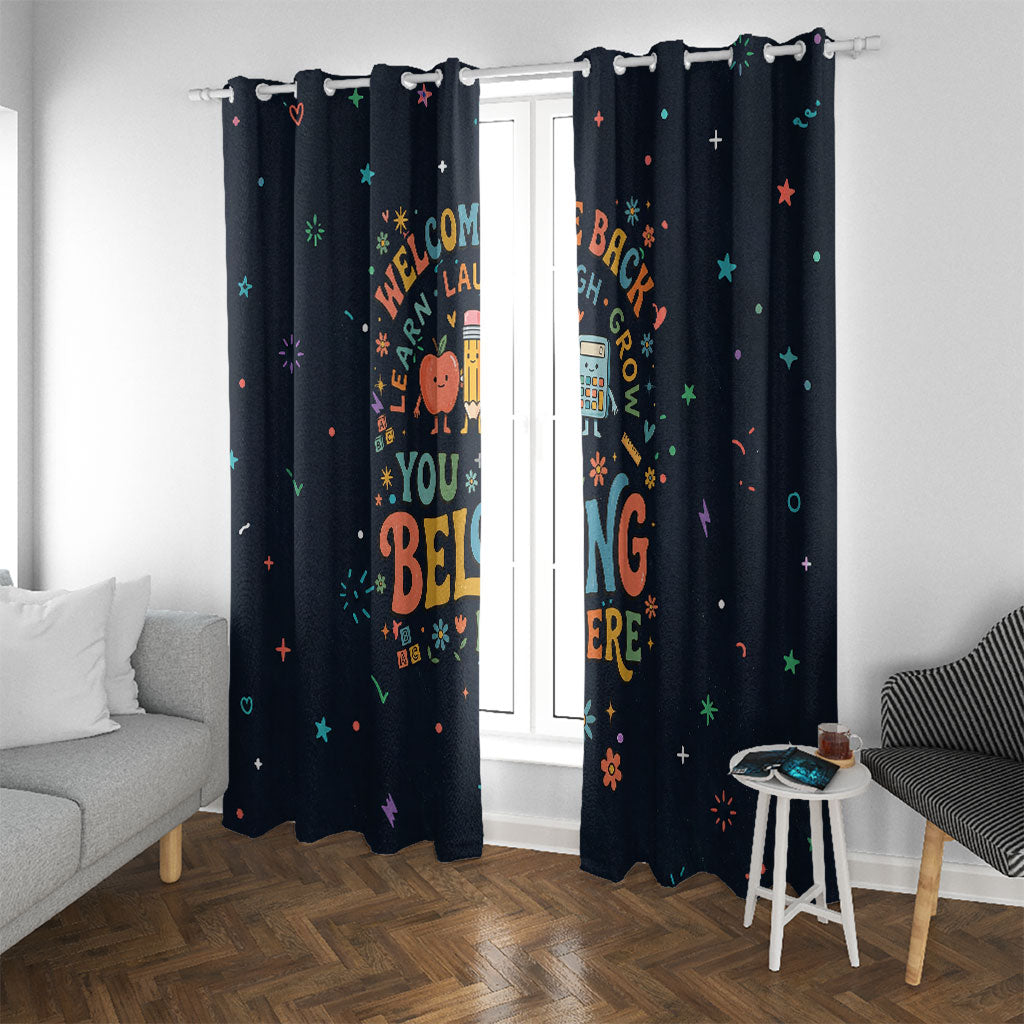 Happy to See Your Face Teacher School Supplies Window Curtain Welcome Back Teacher You Belong Here