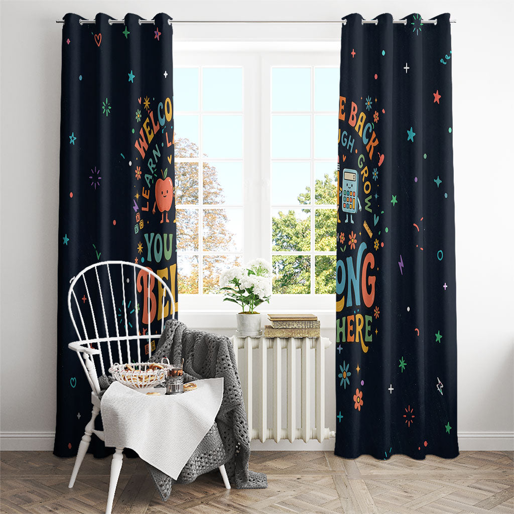 Happy to See Your Face Teacher School Supplies Window Curtain Welcome Back Teacher You Belong Here