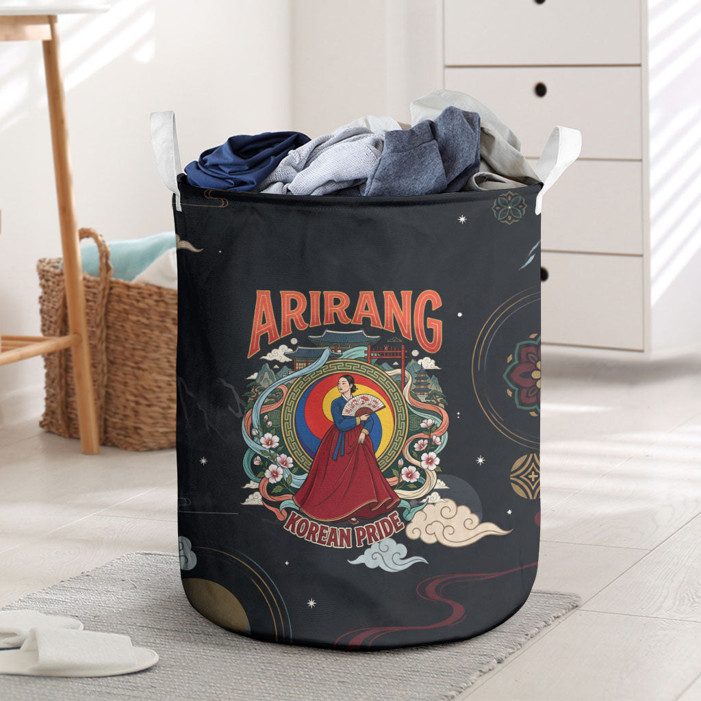Arirang Korea Pride Laundry Basket Korean Taegeuk Culture Hanbok Woman Traditional Mugunghwa