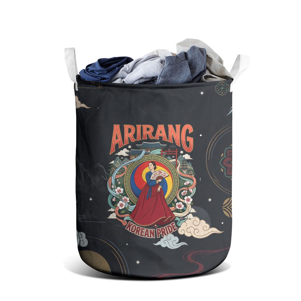 Arirang Korea Pride Laundry Basket Korean Taegeuk Culture Hanbok Woman Traditional Mugunghwa