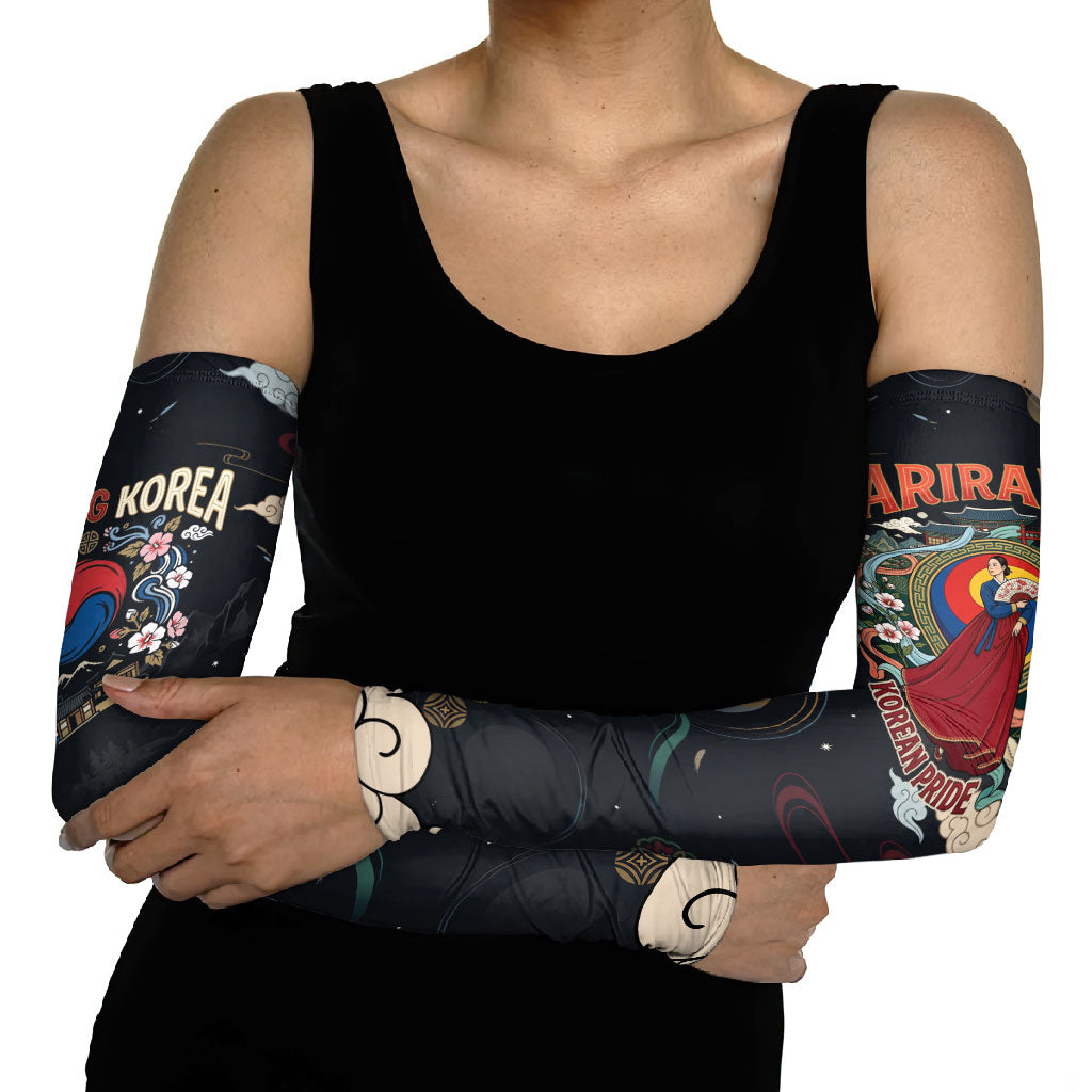 Arirang Korea Pride Arm Sleeves Korean Taegeuk Culture Hanbok Woman Traditional Mugunghwa