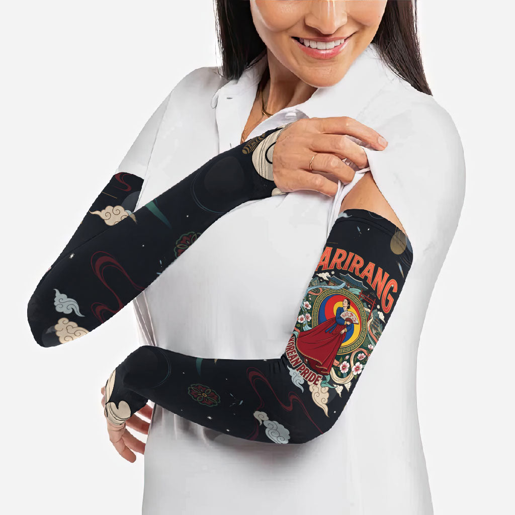 Arirang Korea Pride Arm Sleeves Korean Taegeuk Culture Hanbok Woman Traditional Mugunghwa