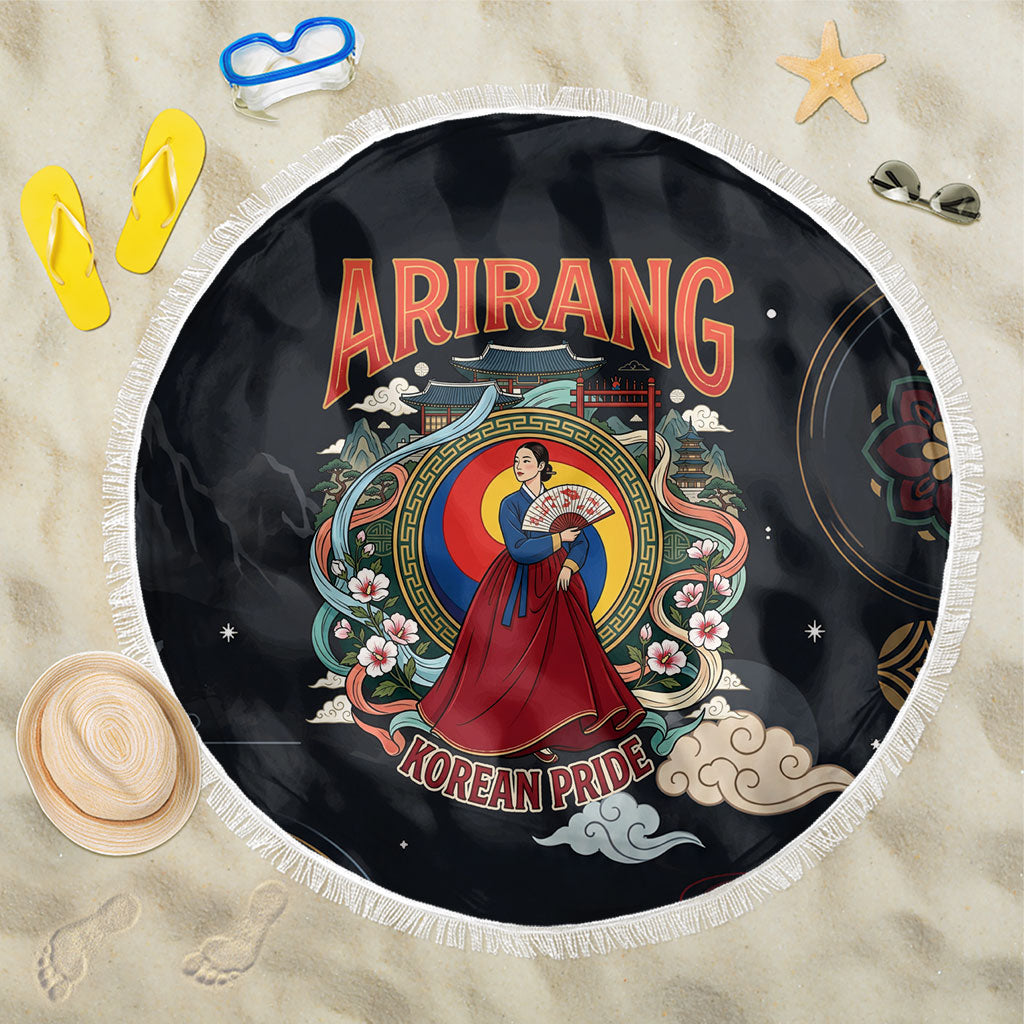 Arirang Korea Pride Beach Blanket Korean Taegeuk Culture Hanbok Woman Traditional Mugunghwa