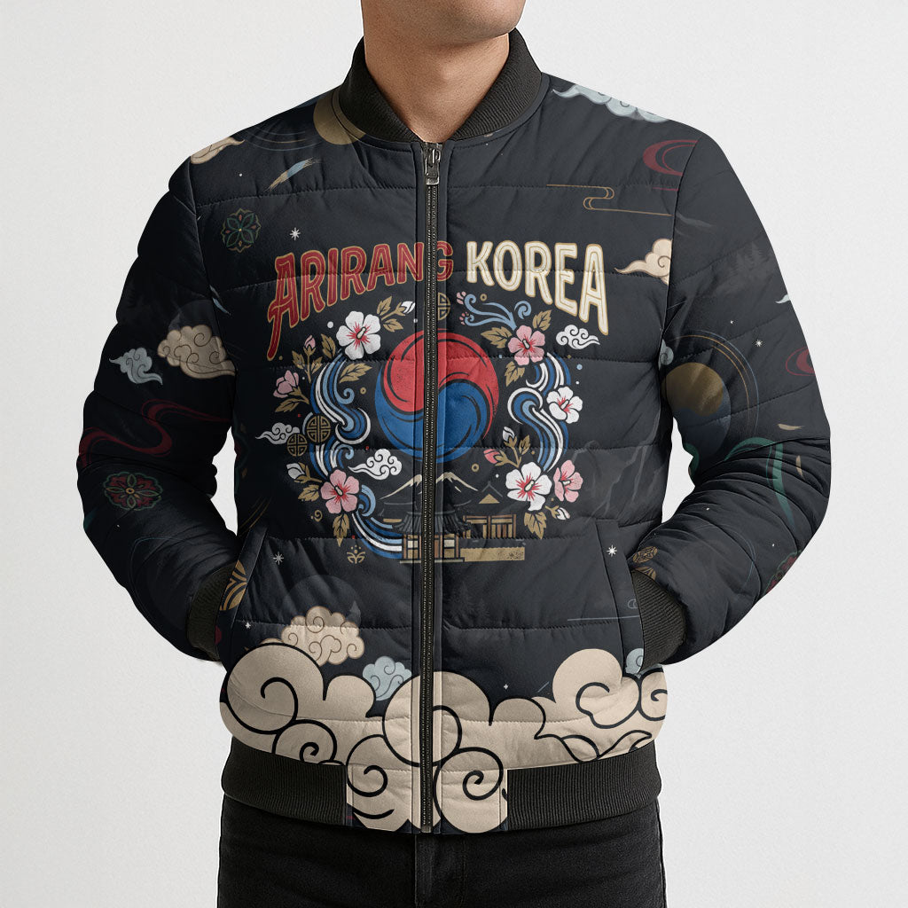 Arirang Korea Pride Bomber Puffer Jacket Korean Taegeuk Culture Hanbok Woman Traditional Mugunghwa