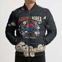 Arirang Korea Pride Bomber Puffer Jacket Korean Taegeuk Culture Hanbok Woman Traditional Mugunghwa