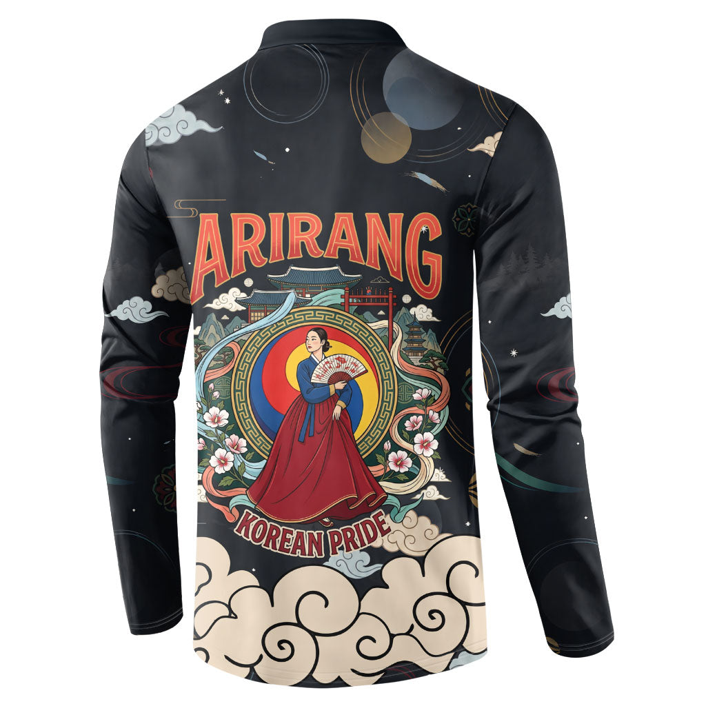Arirang Korea Pride Button Sweatshirt Korean Taegeuk Culture Hanbok Woman Traditional Mugunghwa