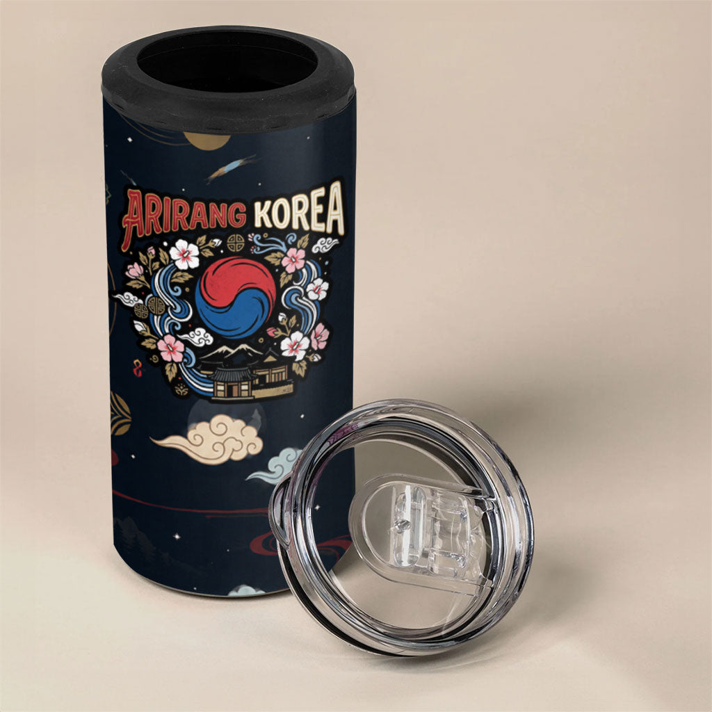 Arirang Korea Pride 4 in 1 Can Cooler Tumbler Korean Taegeuk Culture Hanbok Woman Traditional Mugunghwa