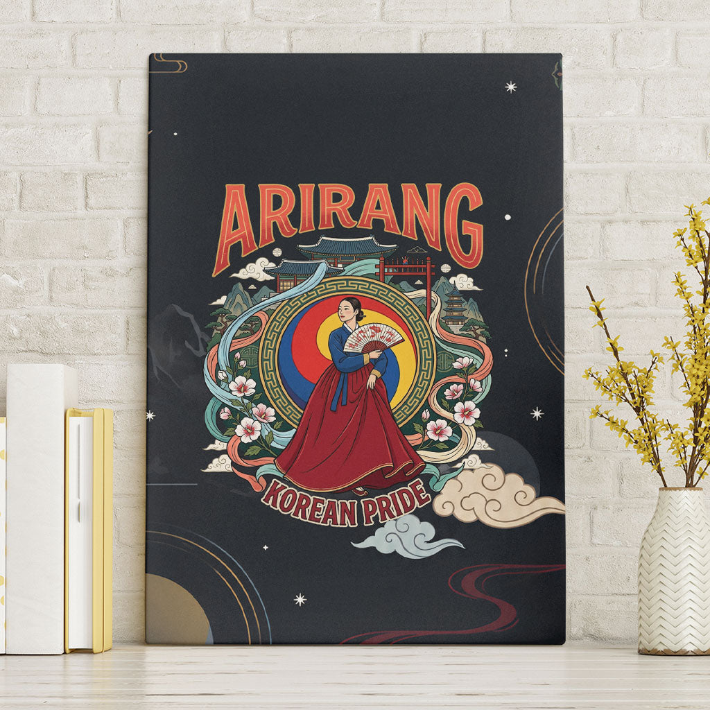 Arirang Korea Pride Canvas Wall Art Korean Taegeuk Culture Hanbok Woman Traditional Mugunghwa