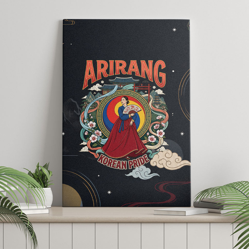 Arirang Korea Pride Canvas Wall Art Korean Taegeuk Culture Hanbok Woman Traditional Mugunghwa