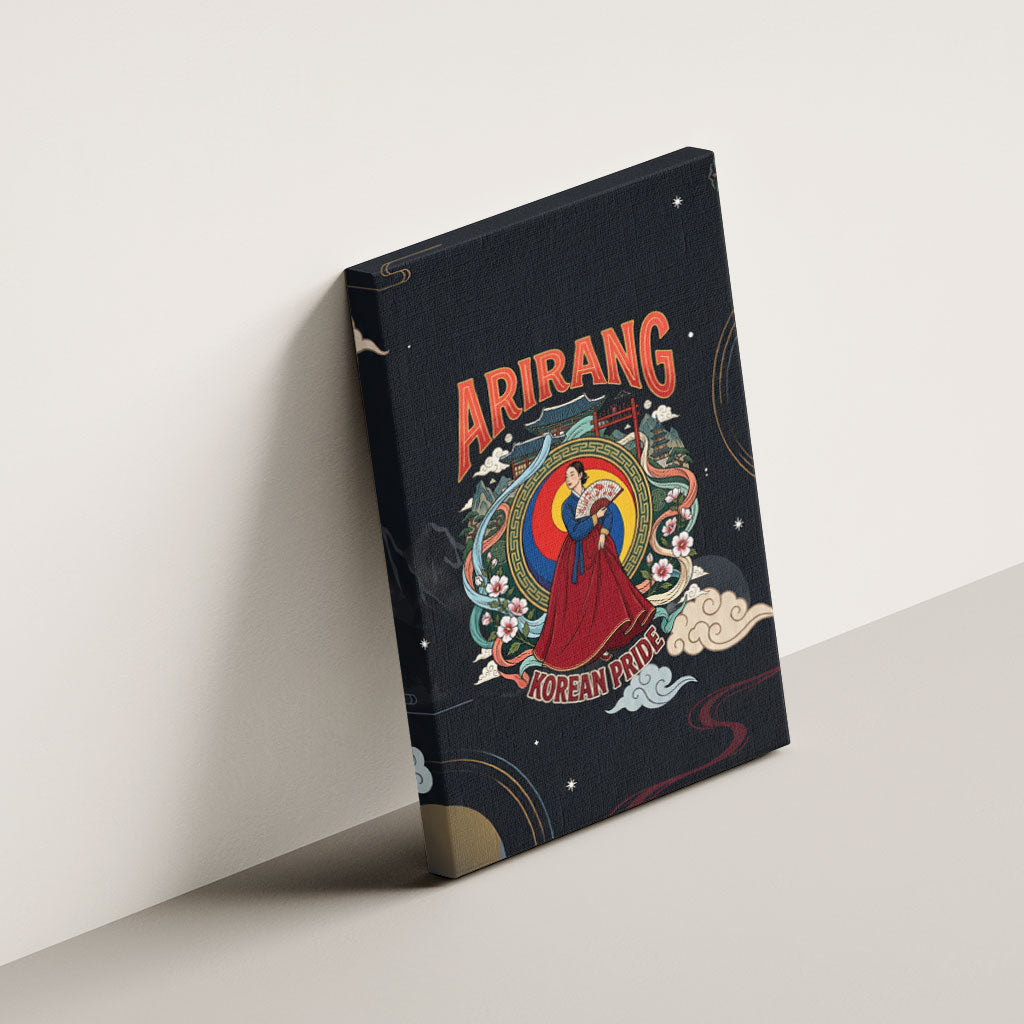 Arirang Korea Pride Canvas Wall Art Korean Taegeuk Culture Hanbok Woman Traditional Mugunghwa