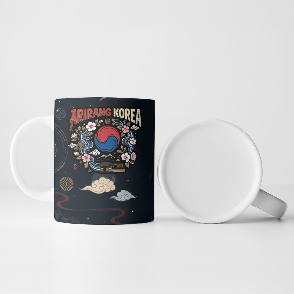 Arirang Korea Pride Ceramic Mug Korean Taegeuk Culture Hanbok Woman Traditional Mugunghwa