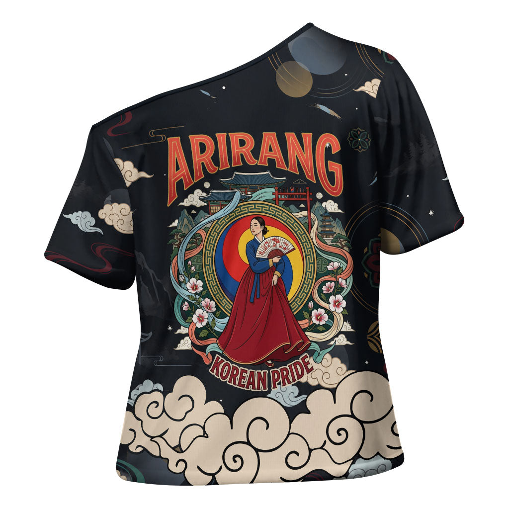 Arirang Korea Pride Cross Shoulder Shirt Korean Taegeuk Culture Hanbok Woman Traditional Mugunghwa