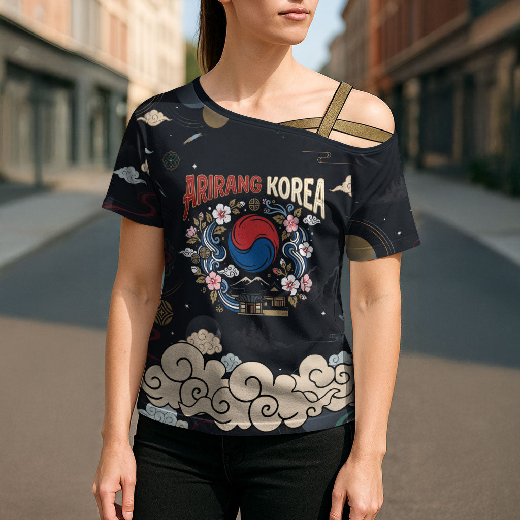 Arirang Korea Pride Cross Shoulder Shirt Korean Taegeuk Culture Hanbok Woman Traditional Mugunghwa