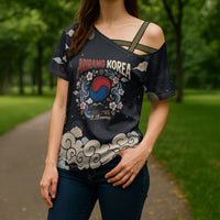 Arirang Korea Pride Cross Shoulder Shirt Korean Taegeuk Culture Hanbok Woman Traditional Mugunghwa