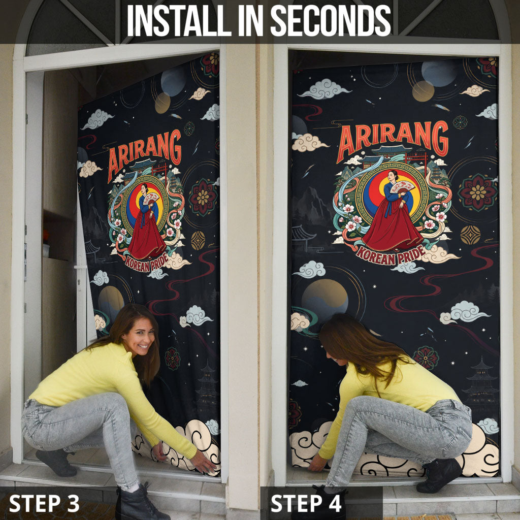 Arirang Korea Pride Door Cover Korean Taegeuk Culture Hanbok Woman Traditional Mugunghwa