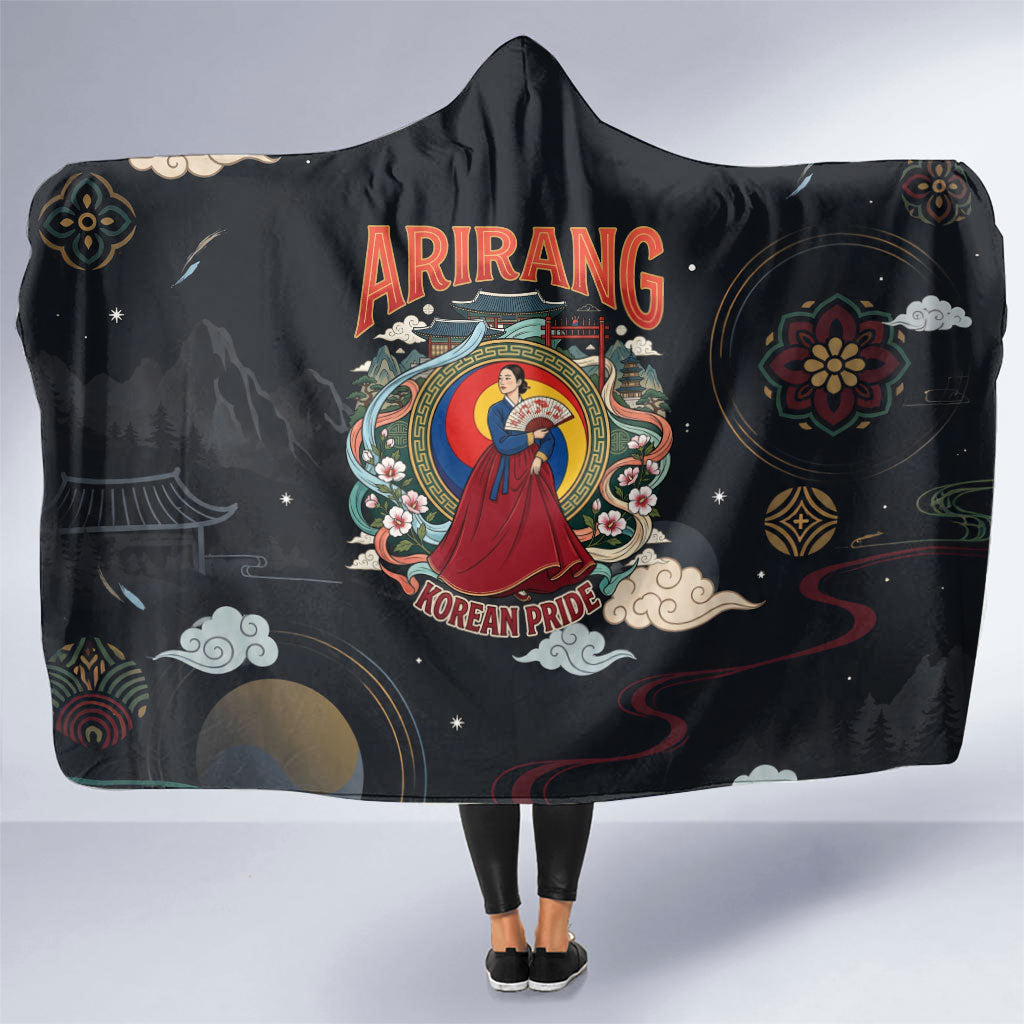 Arirang Korea Pride Hooded Blanket Korean Taegeuk Culture Hanbok Woman Traditional Mugunghwa