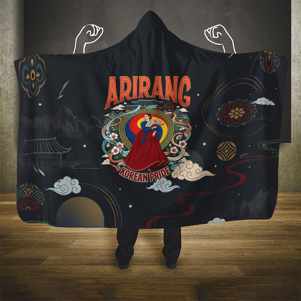 Arirang Korea Pride Hooded Blanket Korean Taegeuk Culture Hanbok Woman Traditional Mugunghwa