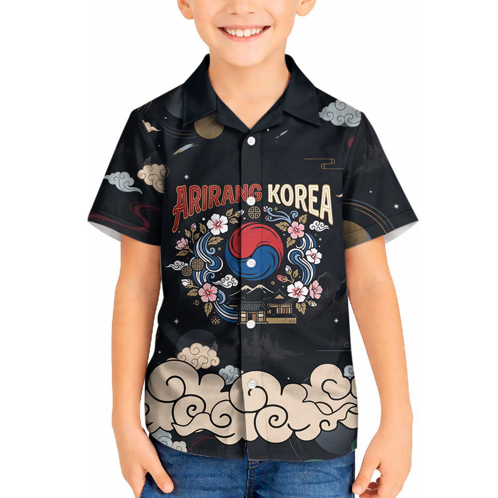 Arirang Korea Pride Kid Hawaiian Shirt Korean Taegeuk Culture Hanbok Woman Traditional Mugunghwa