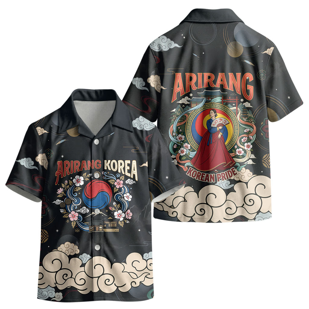 Arirang Korea Pride Kid Hawaiian Shirt Korean Taegeuk Culture Hanbok Woman Traditional Mugunghwa
