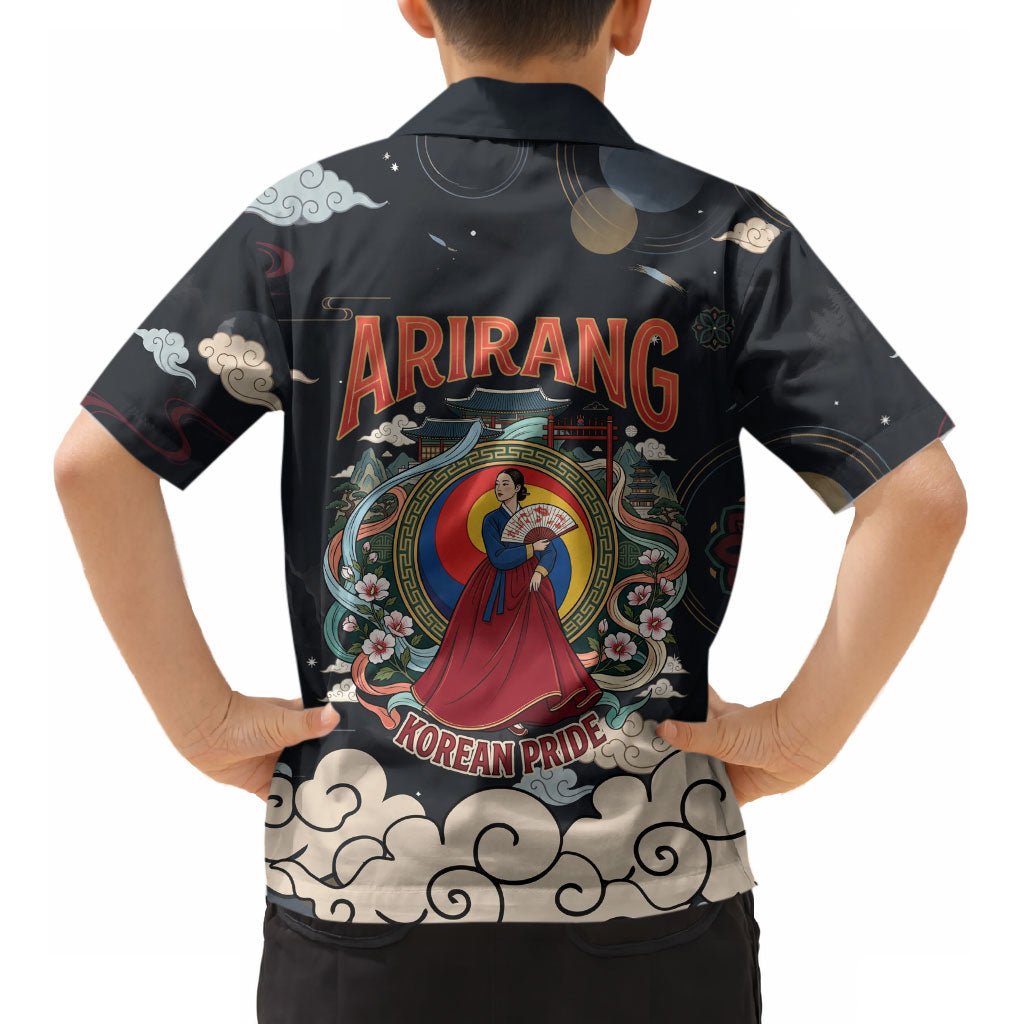 Arirang Korea Pride Kid Hawaiian Shirt Korean Taegeuk Culture Hanbok Woman Traditional Mugunghwa