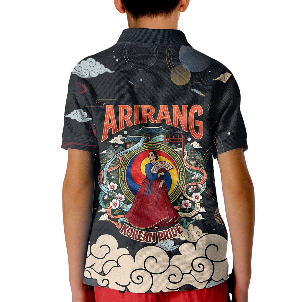 Arirang Korea Pride Kid Polo Shirt Korean Taegeuk Culture Hanbok Woman Traditional Mugunghwa