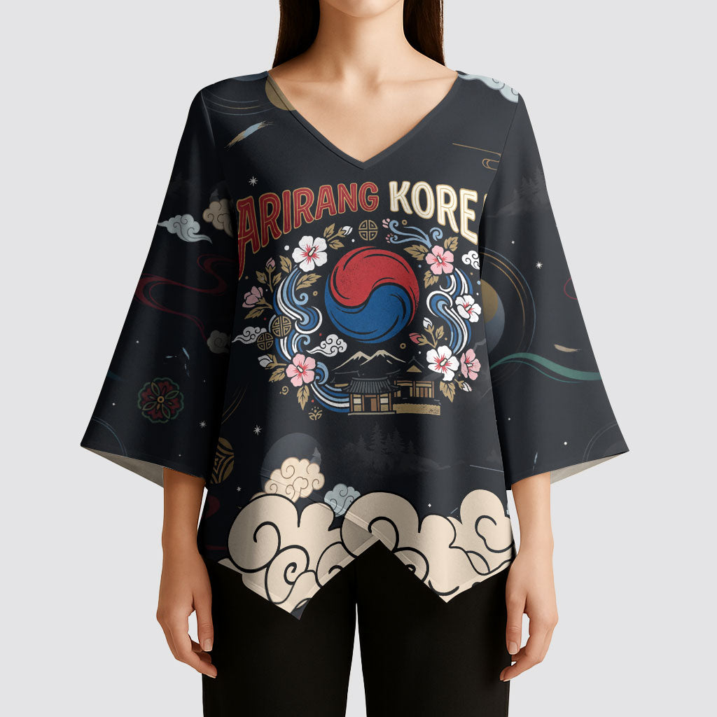 Arirang Korea Pride Kimono Sleeve Blouse Korean Taegeuk Culture Hanbok Woman Traditional Mugunghwa