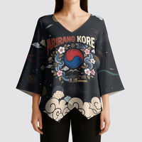 Arirang Korea Pride Kimono Sleeve Blouse Korean Taegeuk Culture Hanbok Woman Traditional Mugunghwa