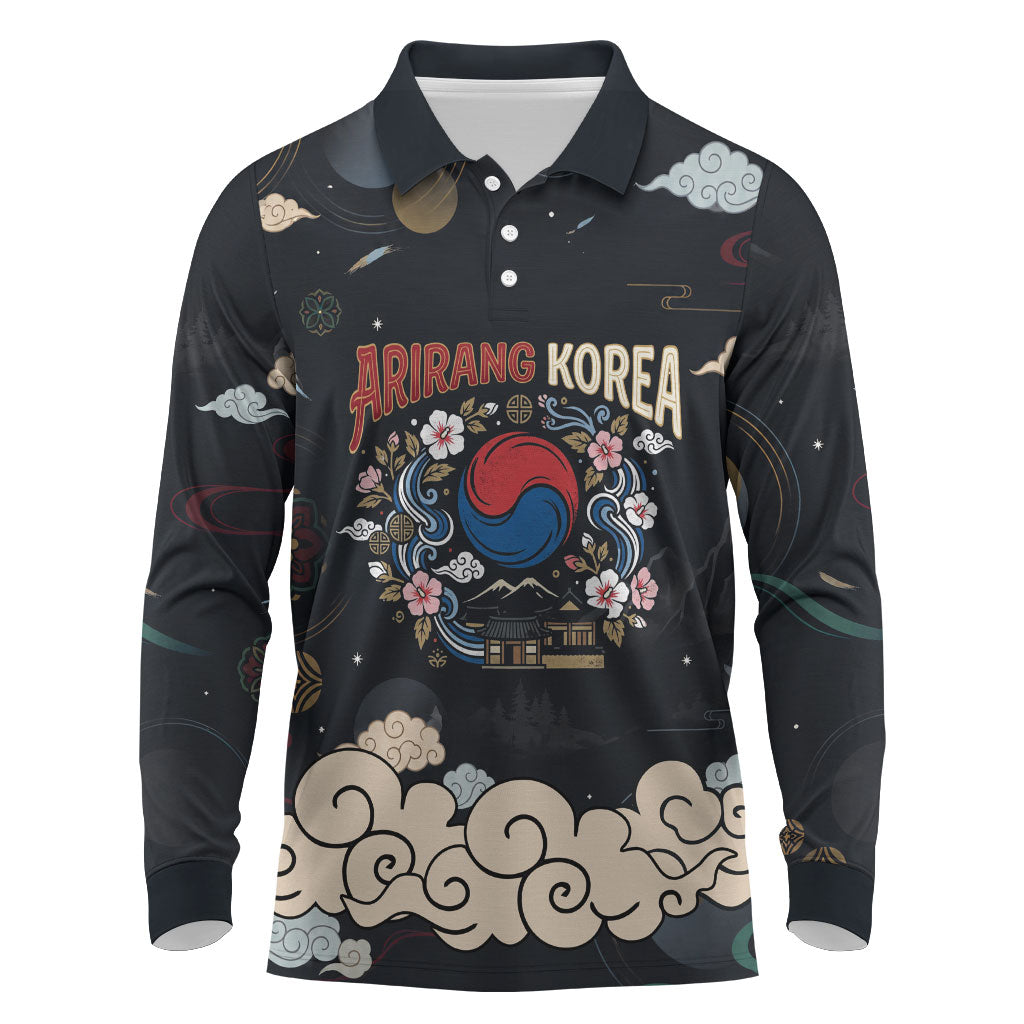 Arirang Korea Pride Long Sleeve Polo Shirt Korean Taegeuk Culture Hanbok Woman Traditional Mugunghwa