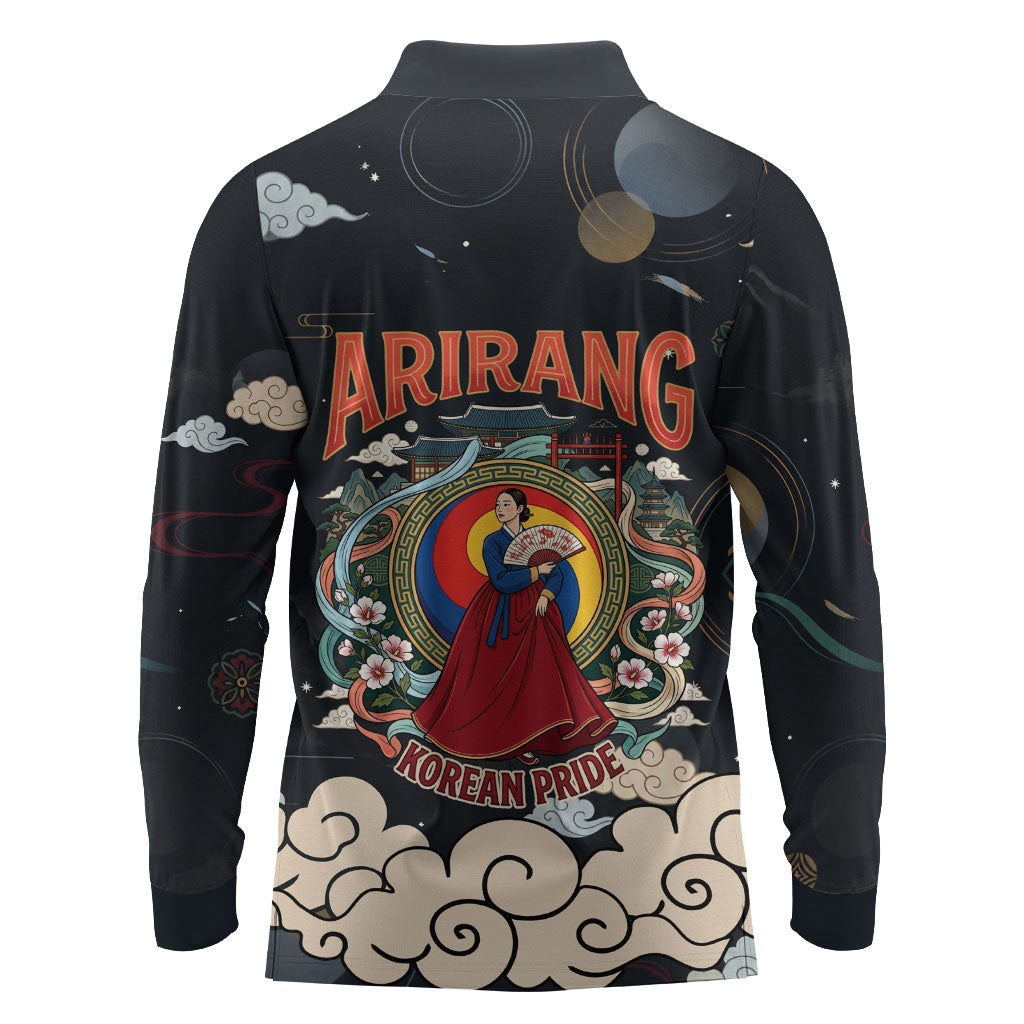 Arirang Korea Pride Long Sleeve Polo Shirt Korean Taegeuk Culture Hanbok Woman Traditional Mugunghwa