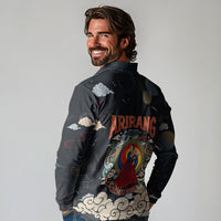Arirang Korea Pride Long Sleeve Polo Shirt Korean Taegeuk Culture Hanbok Woman Traditional Mugunghwa