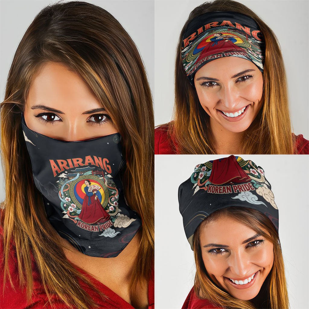Arirang Korea Pride Neck Gaiter Korean Taegeuk Culture Hanbok Woman Traditional Mugunghwa