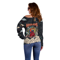 Arirang Korea Pride Off Shoulder Sweater Korean Taegeuk Culture Hanbok Woman Traditional Mugunghwa