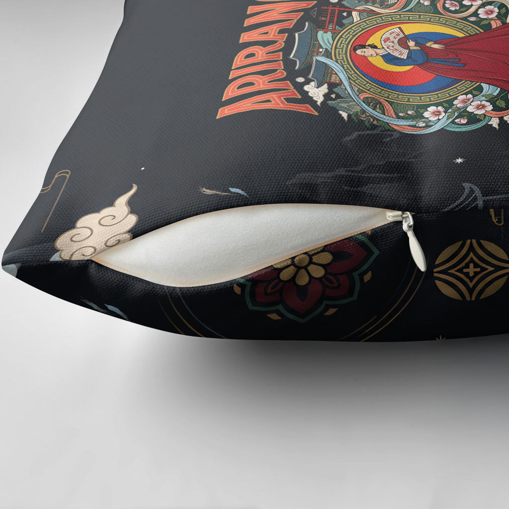 Arirang Korea Pride Pillow Cover Korean Taegeuk Culture Hanbok Woman Traditional Mugunghwa