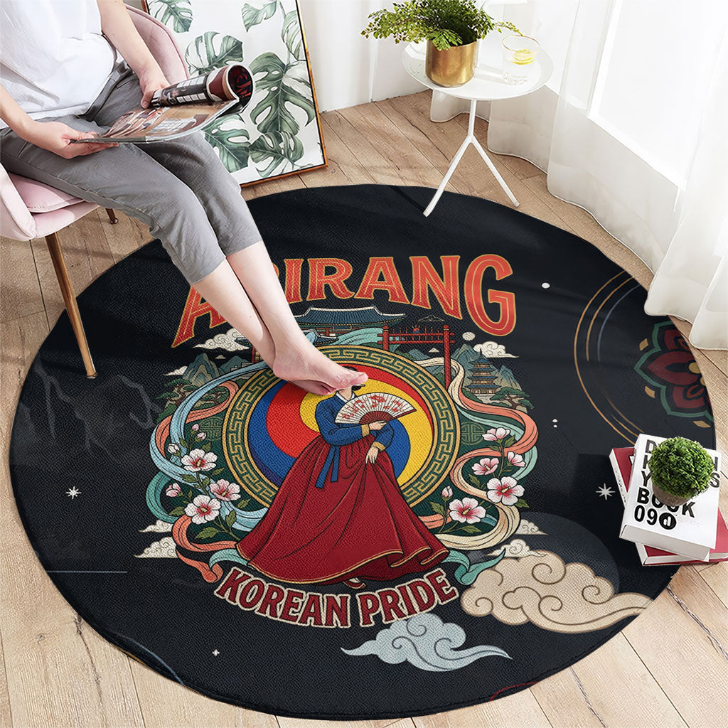 Arirang Korea Pride Round Carpet Korean Taegeuk Culture Hanbok Woman Traditional Mugunghwa