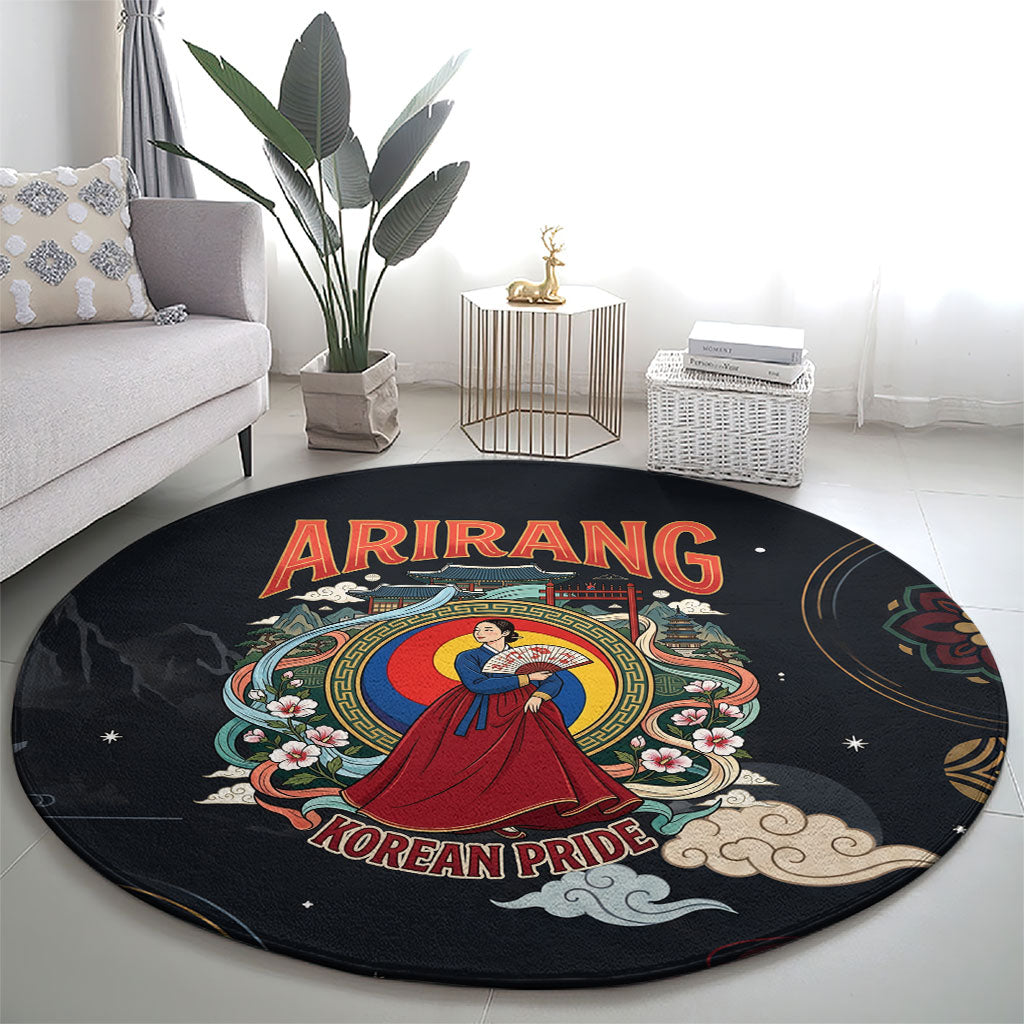 Arirang Korea Pride Round Carpet Korean Taegeuk Culture Hanbok Woman Traditional Mugunghwa