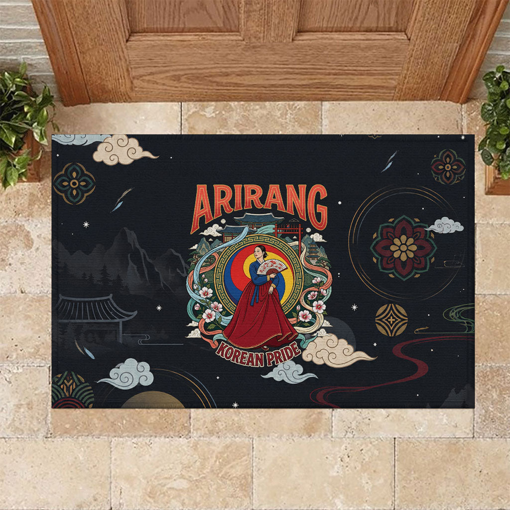Arirang Korea Pride Rubber Doormat Korean Taegeuk Culture Hanbok Woman Traditional Mugunghwa