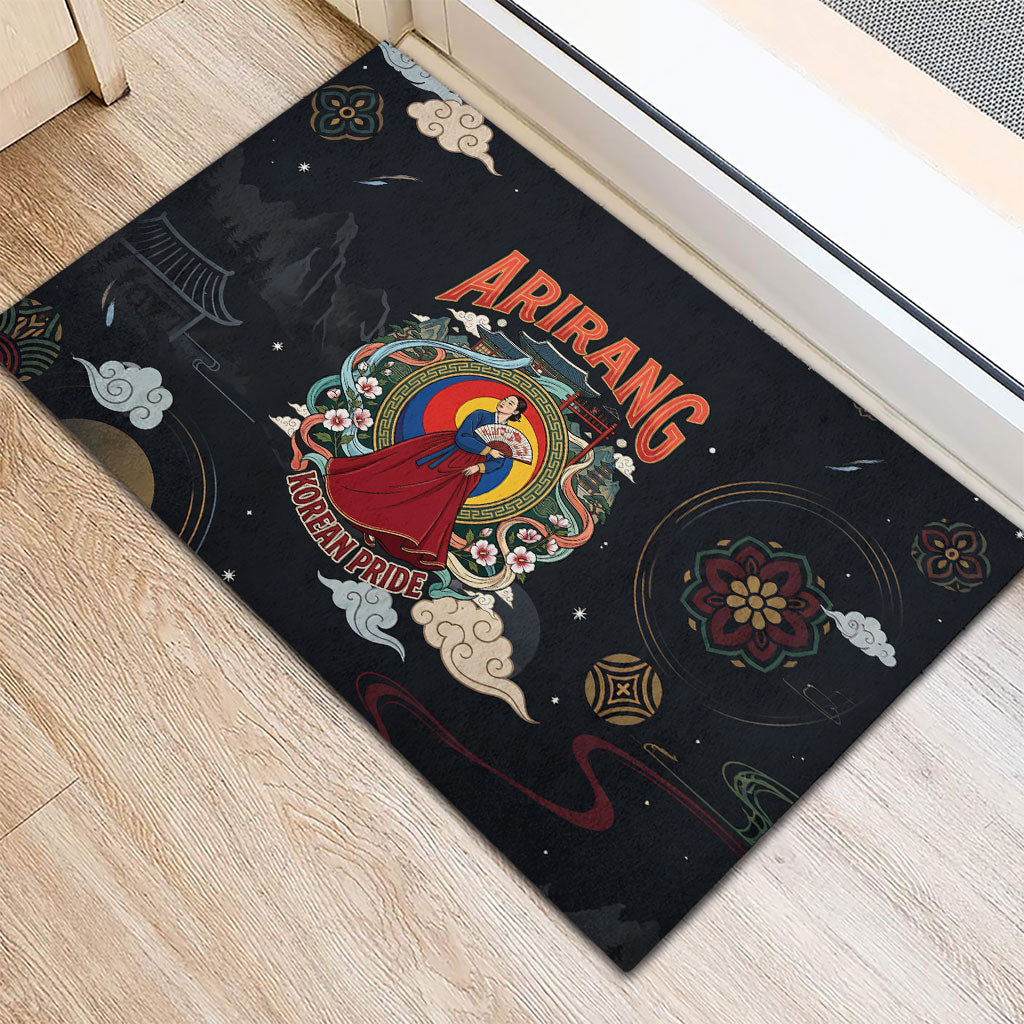 Arirang Korea Pride Rubber Doormat Korean Taegeuk Culture Hanbok Woman Traditional Mugunghwa