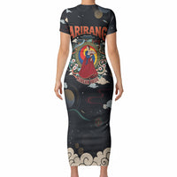 Arirang Korea Pride Short Sleeve Bodycon Dress Korean Taegeuk Culture Hanbok Woman Traditional Mugunghwa