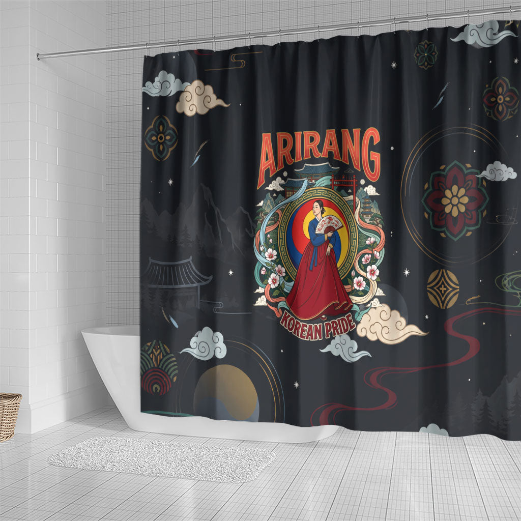 Arirang Korea Pride Shower Curtain Korean Taegeuk Culture Hanbok Woman Traditional Mugunghwa