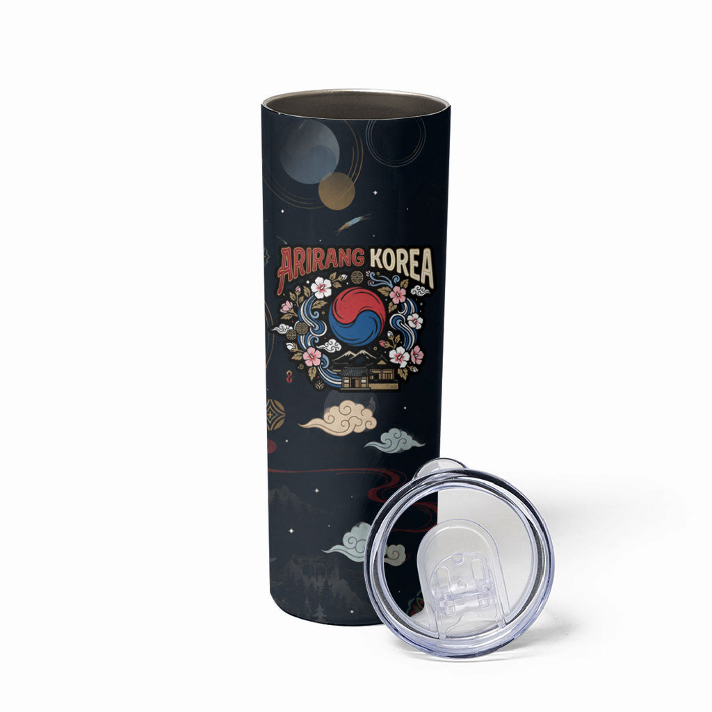 Arirang Korea Pride Skinny Tumbler Korean Taegeuk Culture Hanbok Woman Traditional Mugunghwa