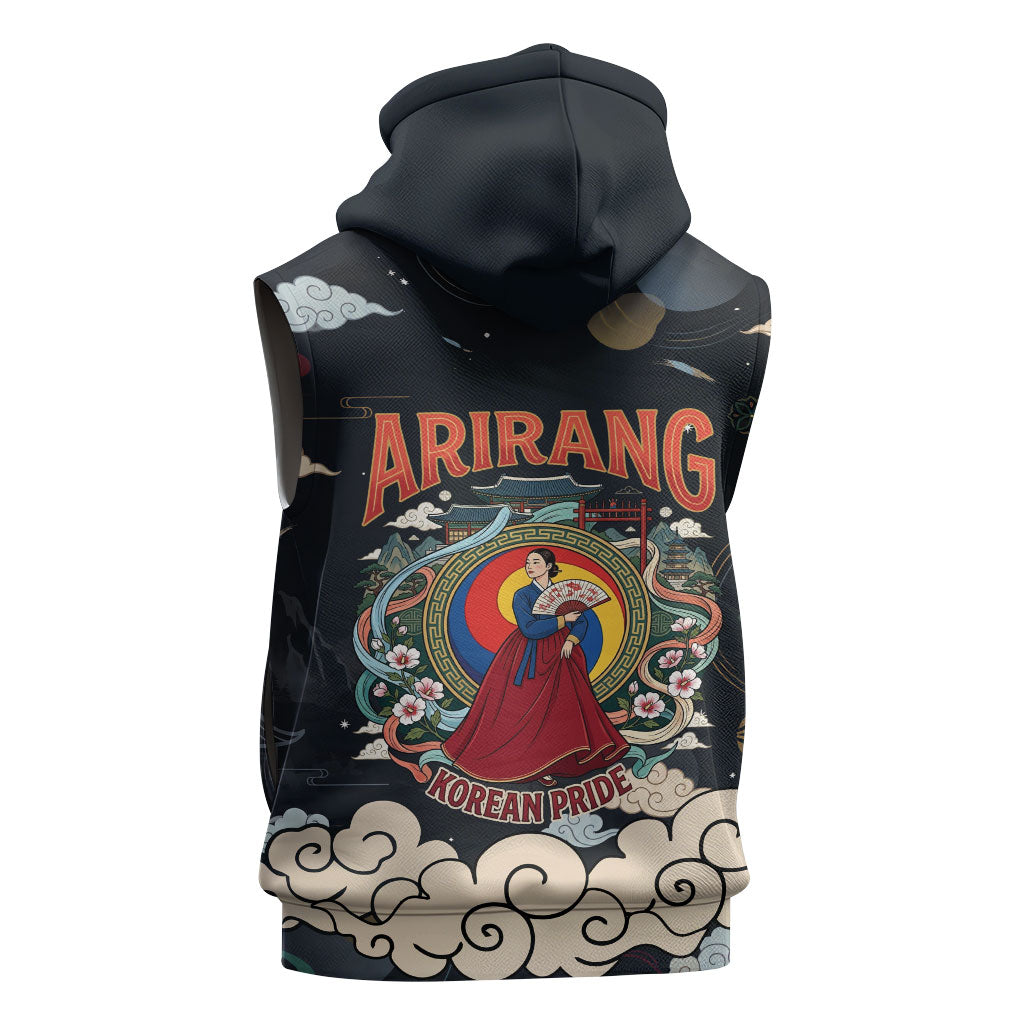 Arirang Korea Pride Sleeveless Hoodie Korean Taegeuk Culture Hanbok Woman Traditional Mugunghwa