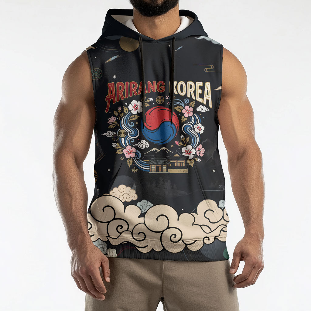 Arirang Korea Pride Sleeveless Hoodie Korean Taegeuk Culture Hanbok Woman Traditional Mugunghwa