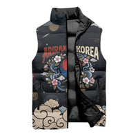 Arirang Korea Pride Sleeveless Puffer Jacket Korean Taegeuk Culture Hanbok Woman Traditional Mugunghwa