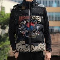 Arirang Korea Pride Sleeveless Puffer Jacket Korean Taegeuk Culture Hanbok Woman Traditional Mugunghwa
