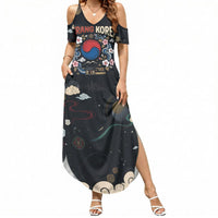 Arirang Korea Pride Summer Maxi Dress Korean Taegeuk Culture Hanbok Woman Traditional Mugunghwa