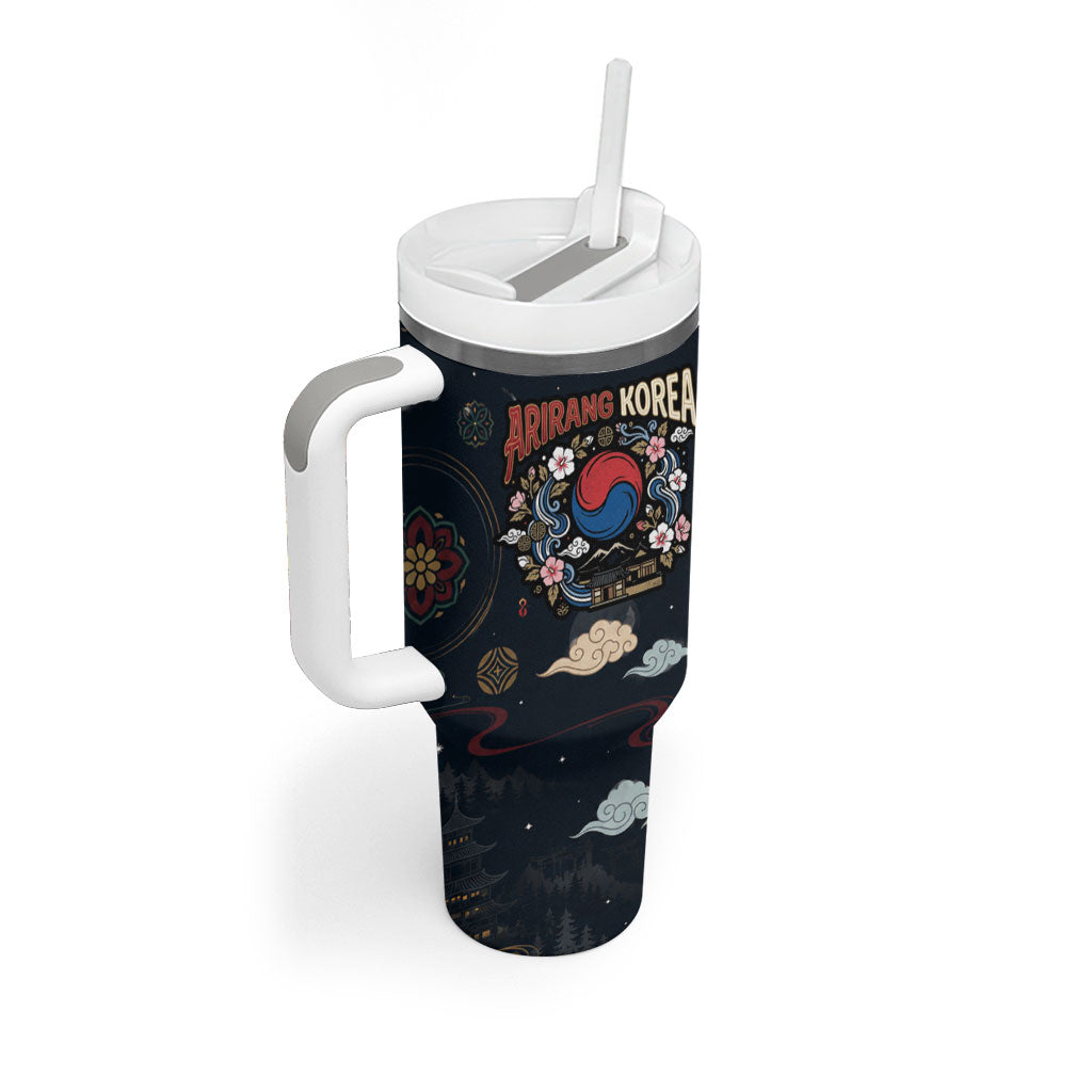 Arirang Korea Pride Tumbler With Handle Korean Taegeuk Culture Hanbok Woman Traditional Mugunghwa
