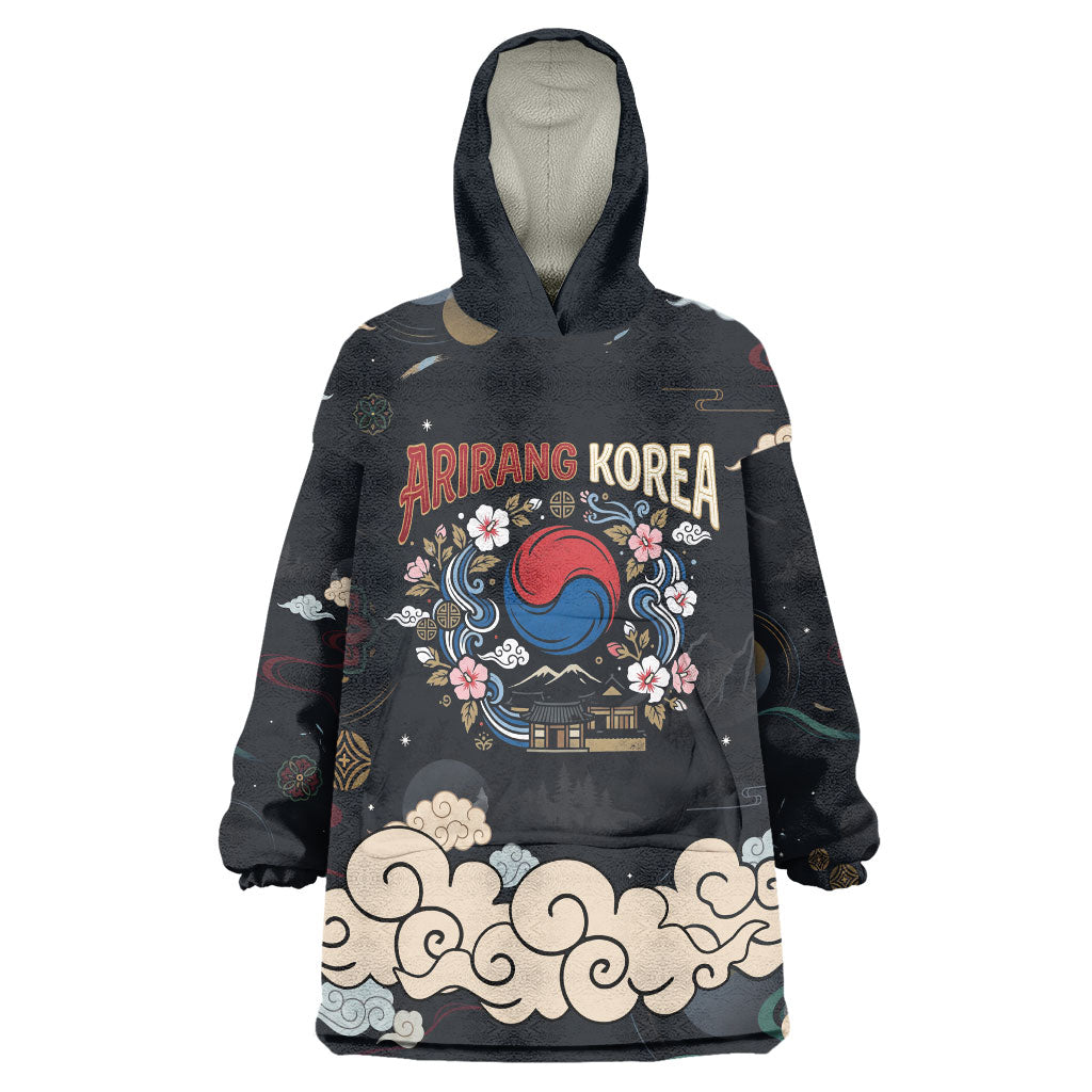 Arirang Korea Pride Wearable Blanket Hoodie Korean Taegeuk Culture Hanbok Woman Traditional Mugunghwa