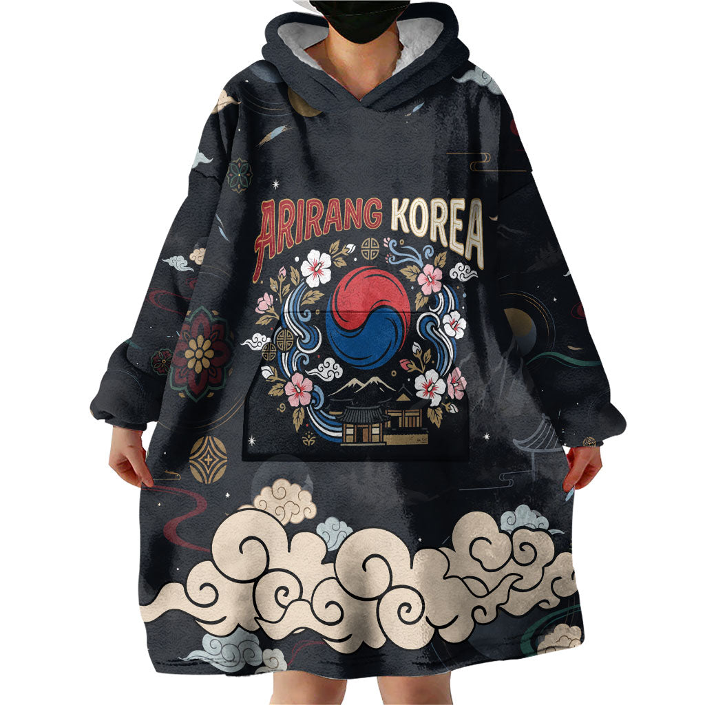 Arirang Korea Pride Wearable Blanket Hoodie Korean Taegeuk Culture Hanbok Woman Traditional Mugunghwa