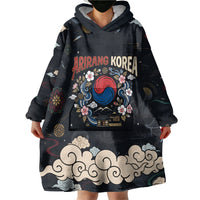 Arirang Korea Pride Wearable Blanket Hoodie Korean Taegeuk Culture Hanbok Woman Traditional Mugunghwa